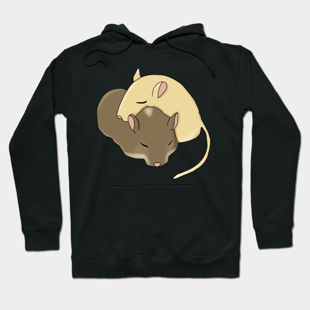 Two cute gerbils snuggled sleeping Hoodie by Becky-Marie